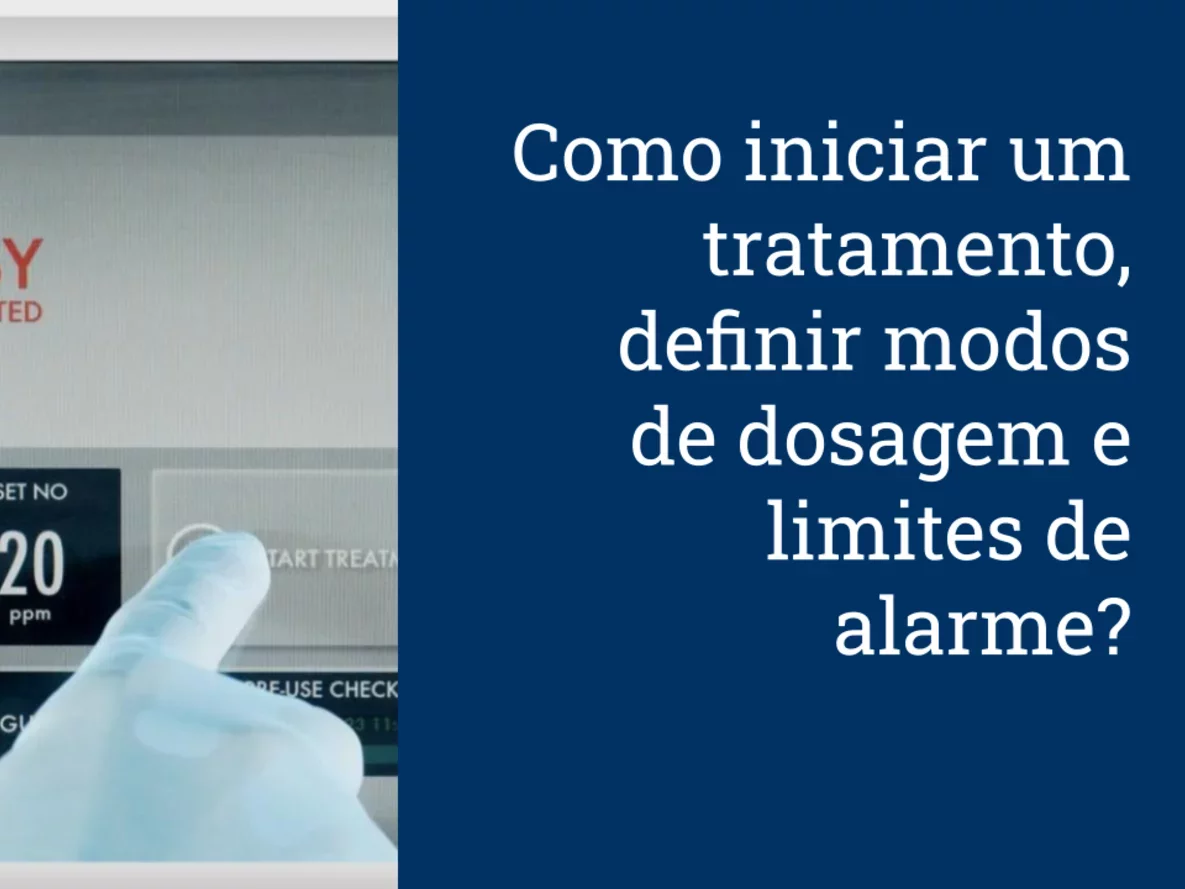 Como iniciar um tratamento, definir modos de dosagem e limites de alarme
