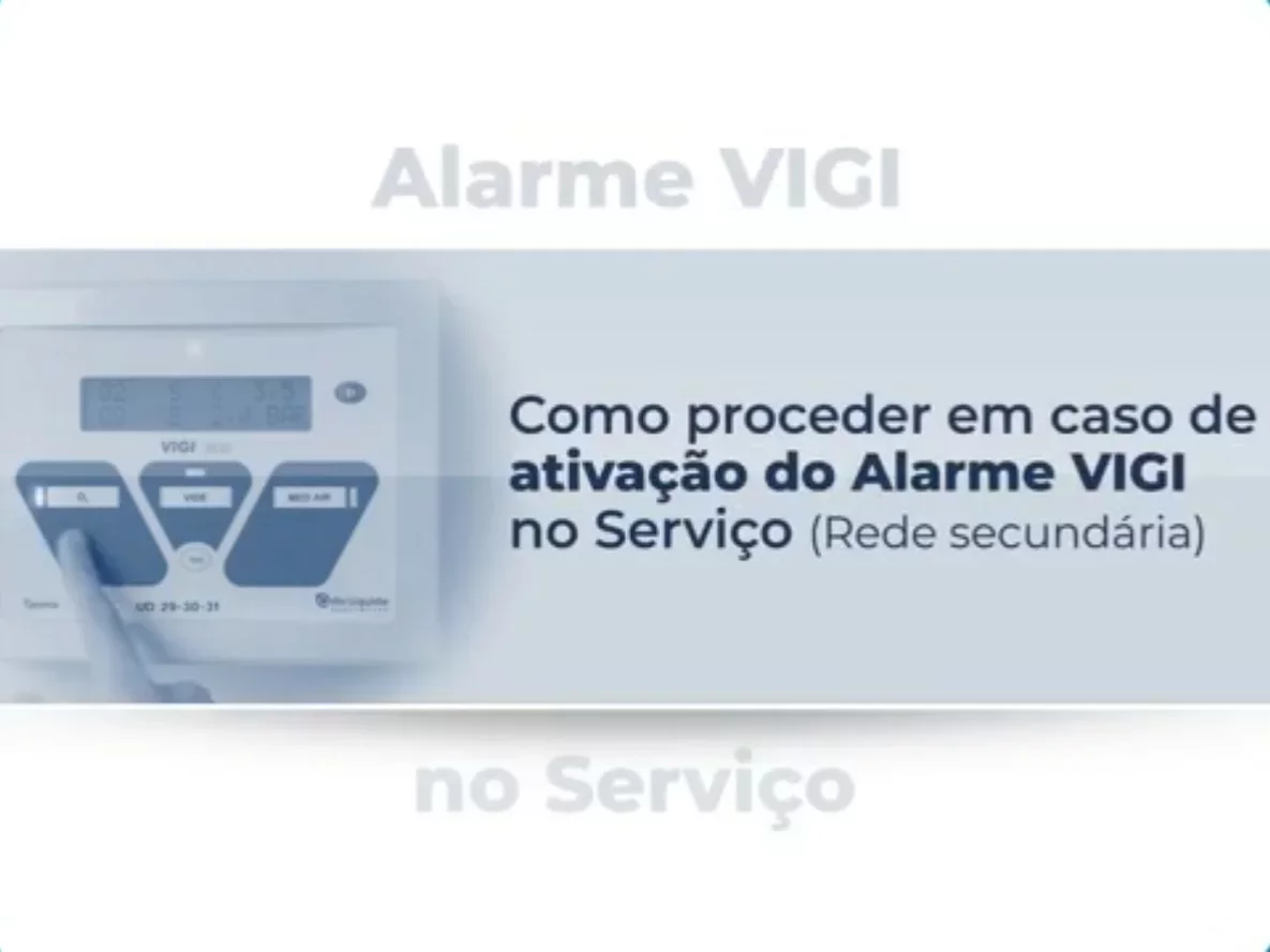 Como proceder em caso de ativação do Alarme VIGI no Serviço (Rede secundária)